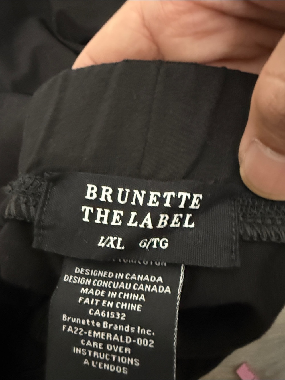 Brunette The Label Black Stretch Leggings size L/XL - Picture 5 of 6